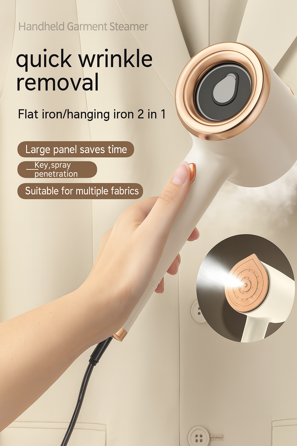 NovaSteam™ Mini Handheld Garment Steamer – Dual Mode Ironing & Wrinkle Remover