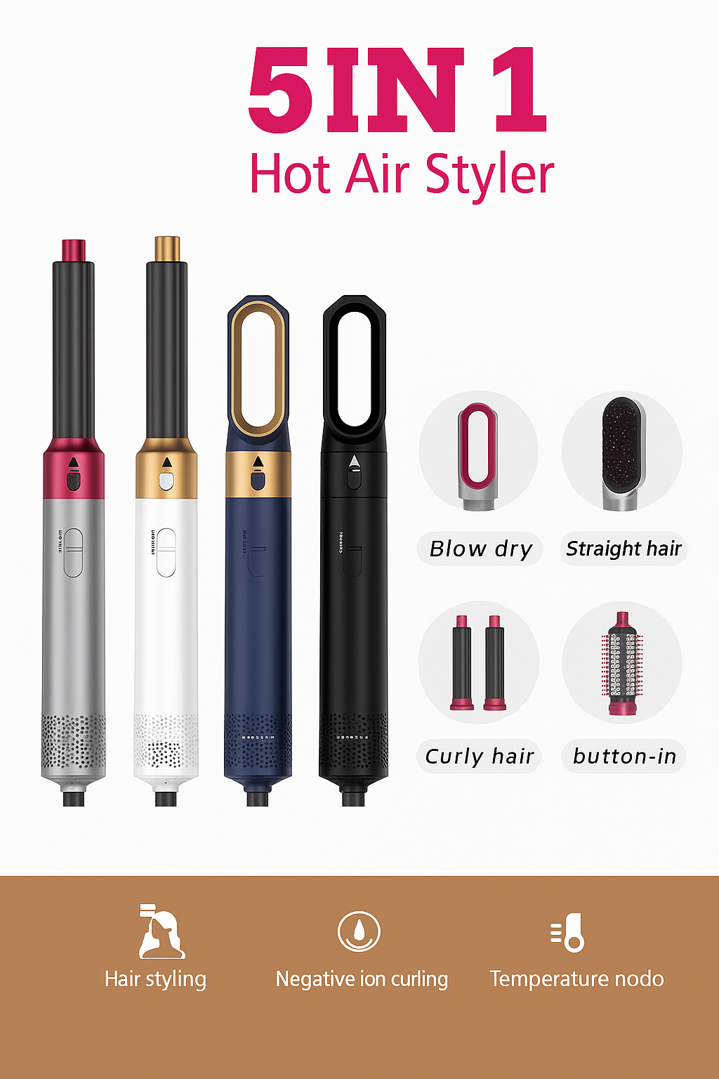 NovaStyler™ 5-in-1 Hair Dryer & Curler Kit